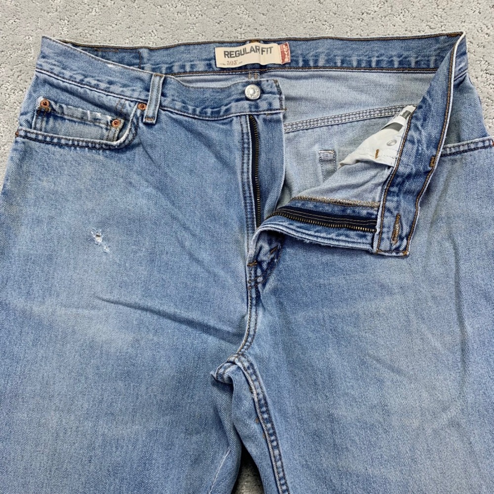 Levis 505 Regular Fit Jeans‎ Mens 36x30 Denim Pants Distressed 35x29 Actual Y2k